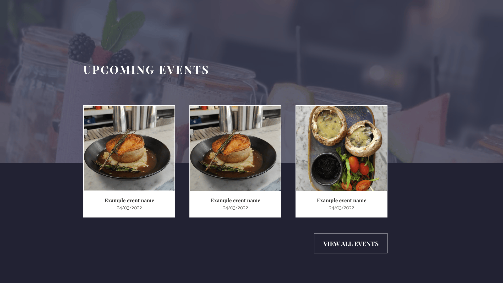 Upcoming events section